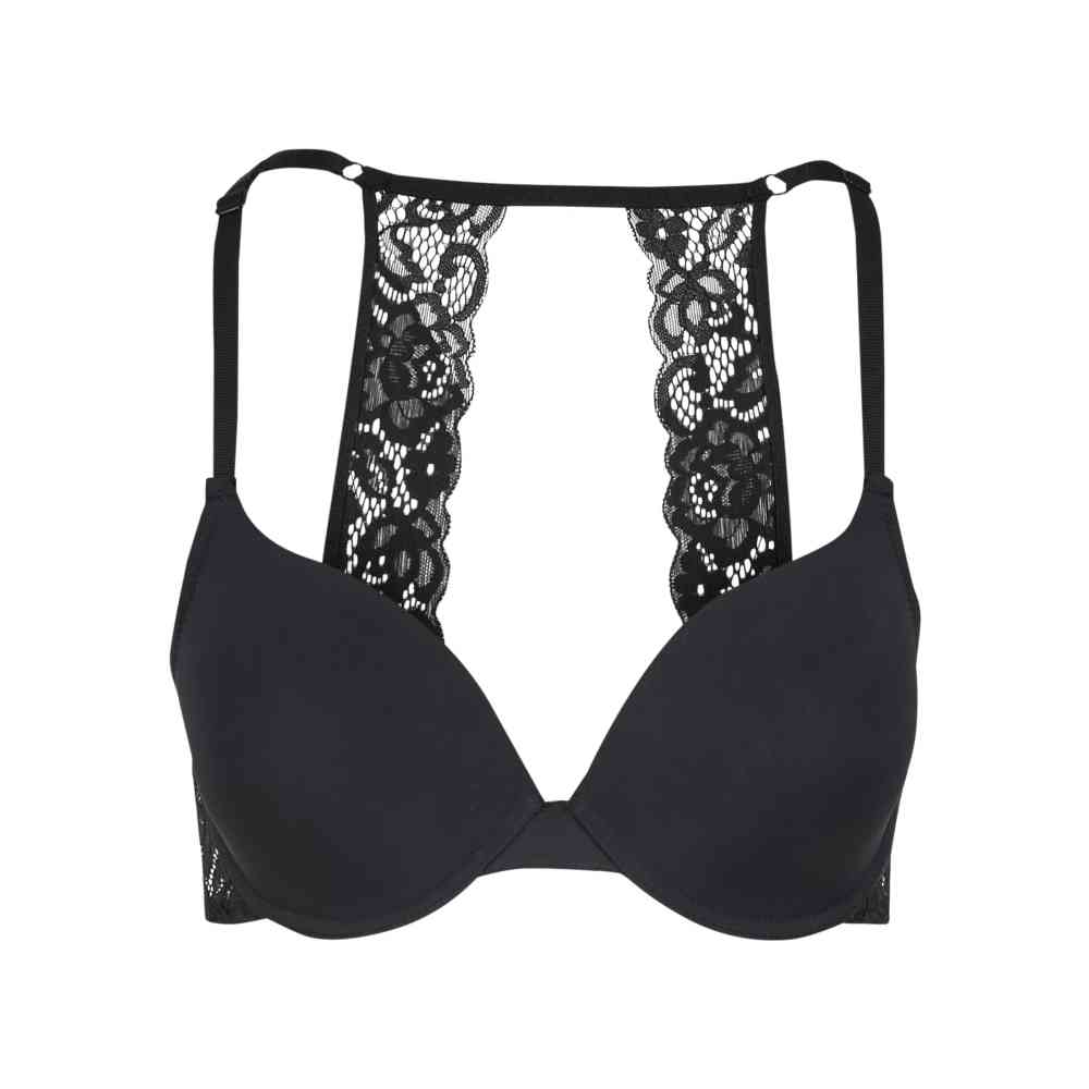 Urban Classics - Padded with Lace at Back BH - Schwarz